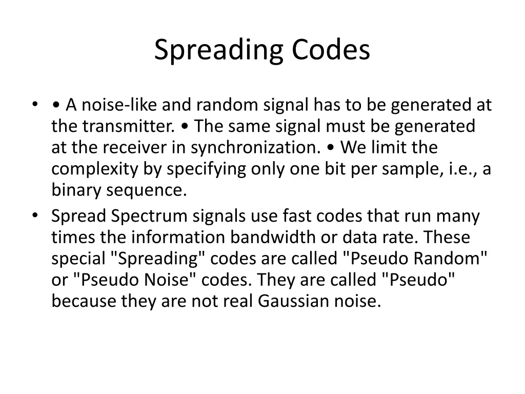 spreading codes