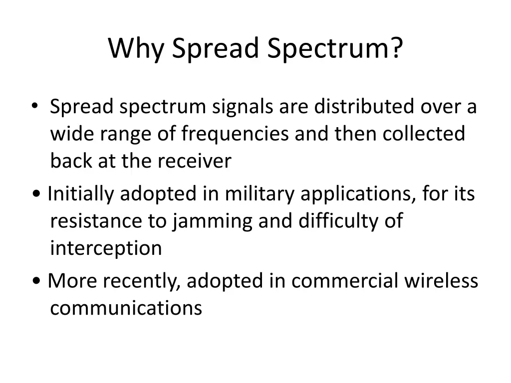 why spread spectrum