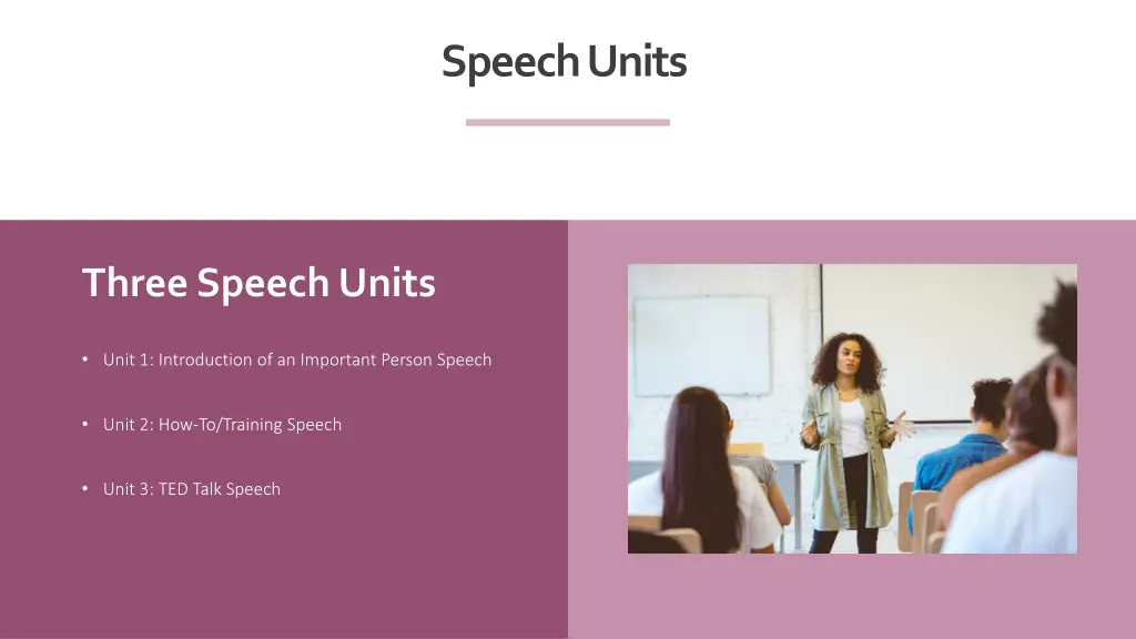 speech units