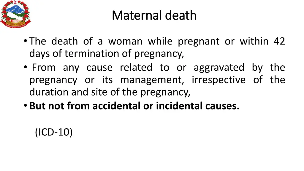 maternal death maternal death