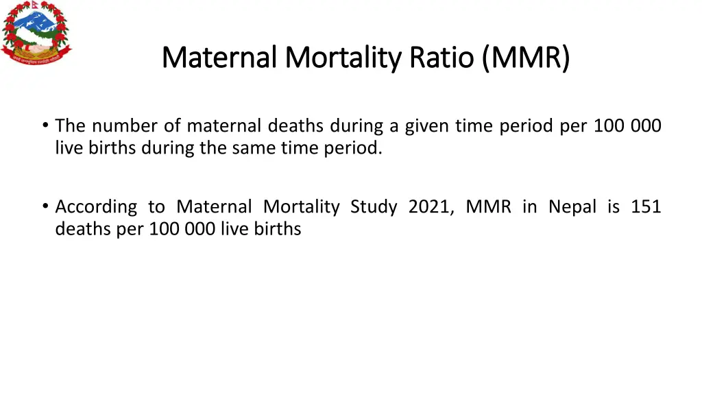 maternal mortality ratio mmr maternal mortality