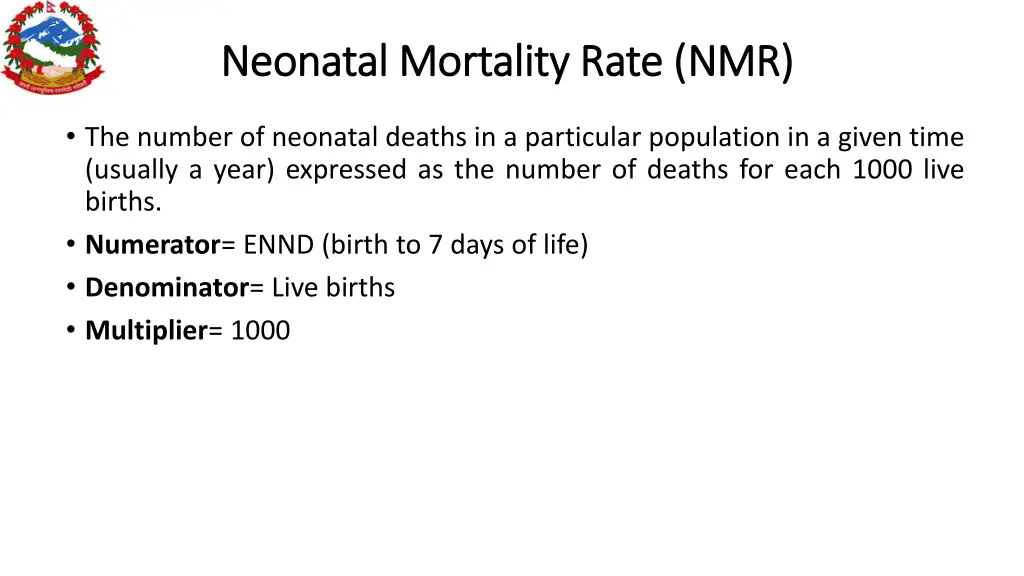 neonatal mortality rate nmr neonatal mortality