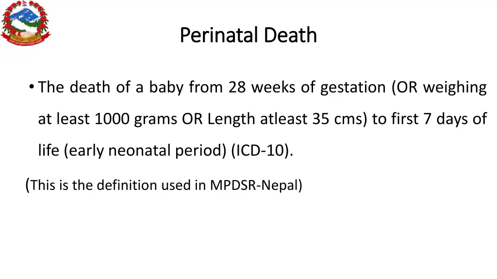 perinatal death perinatal death
