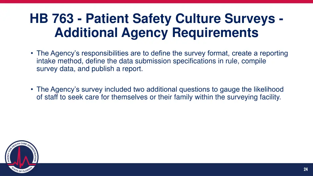 hb 763 patient safety culture surveys additional