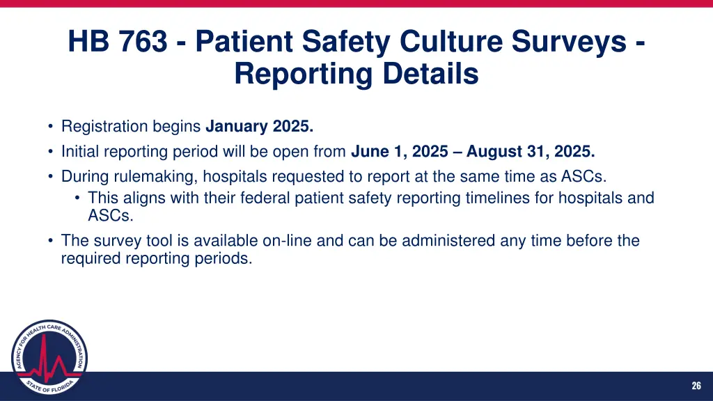 hb 763 patient safety culture surveys reporting 1