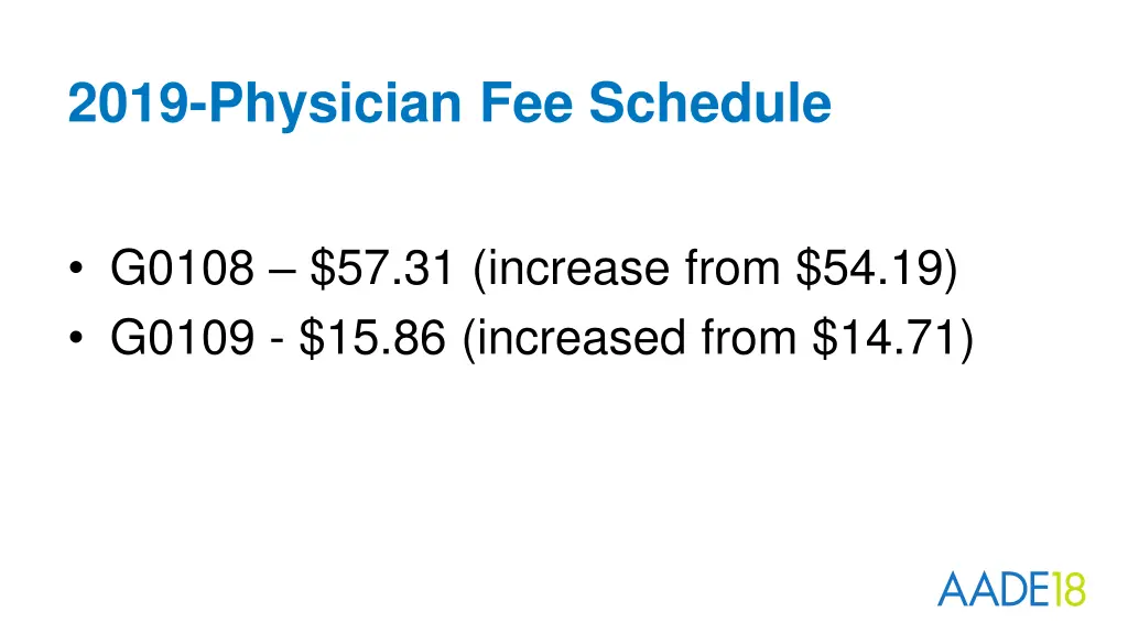 2019 physician fee schedule