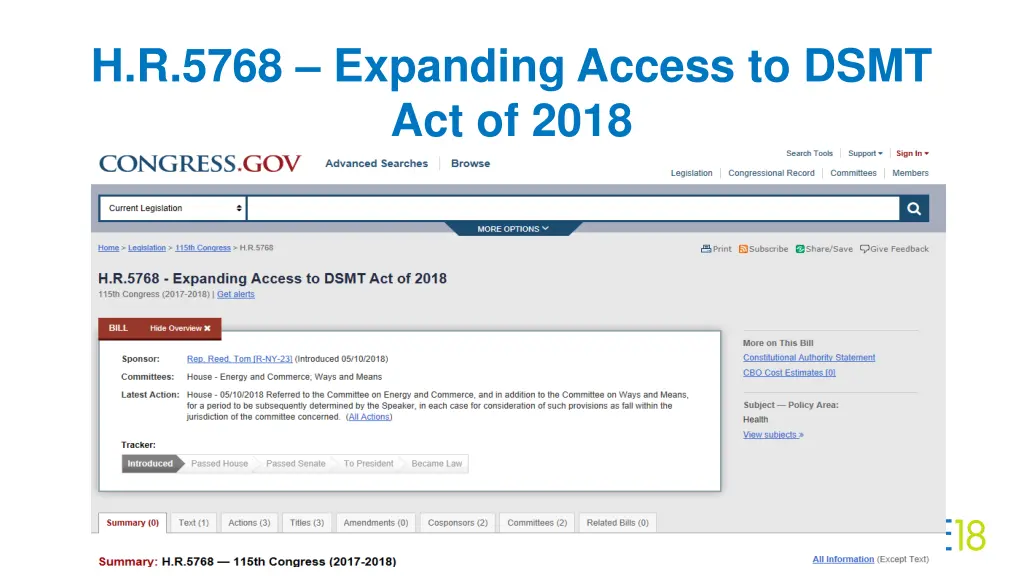 h r 5768 expanding access to dsmt act of 2018