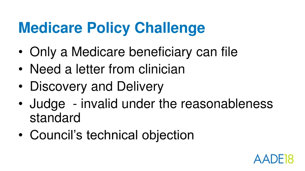 medicare policy challenge