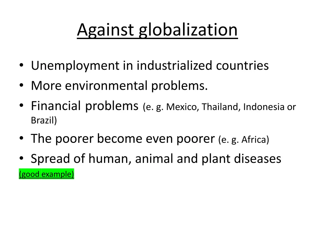 against globalization