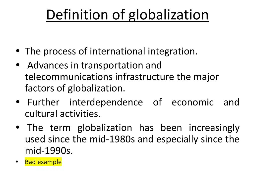 definition of globalization