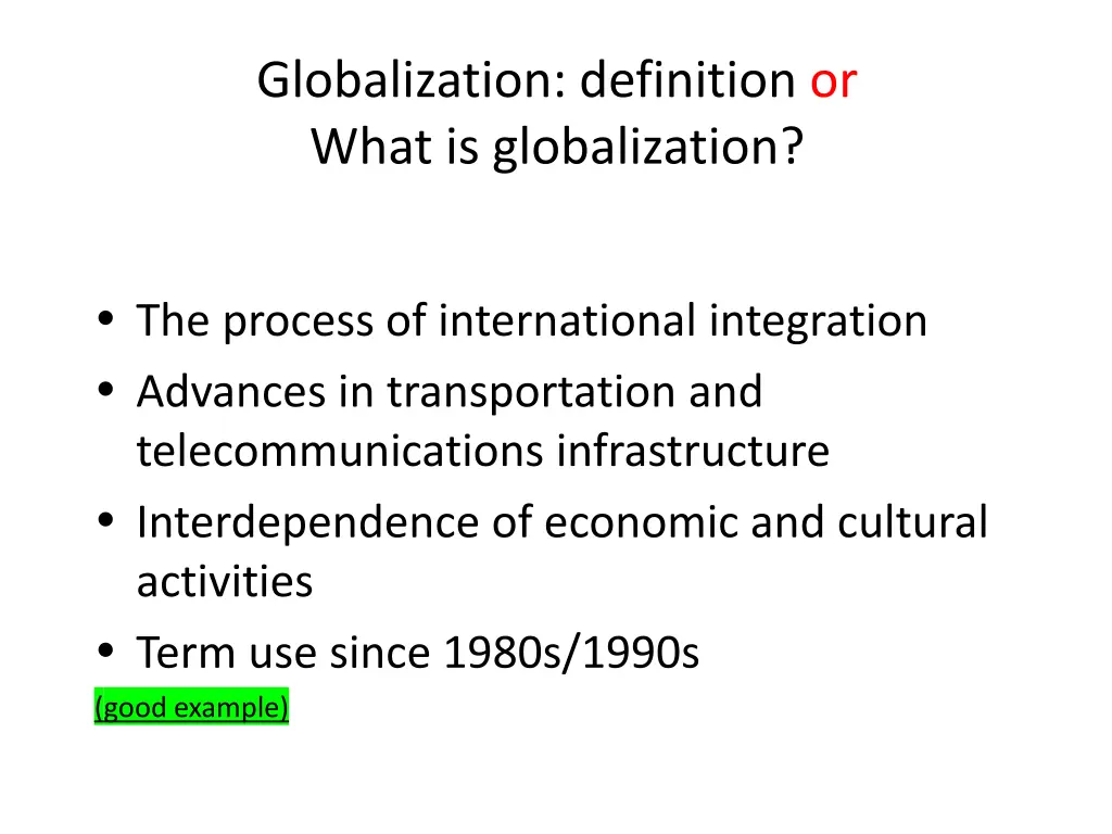 globalization definition or what is globalization