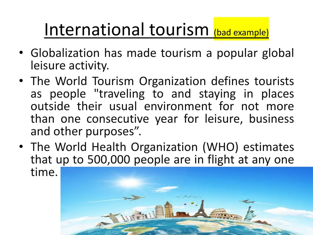 international tourism bad example globalization