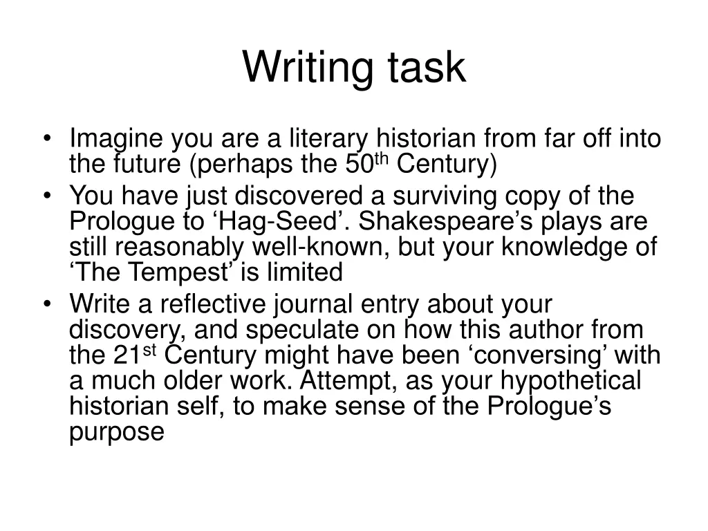 writing task