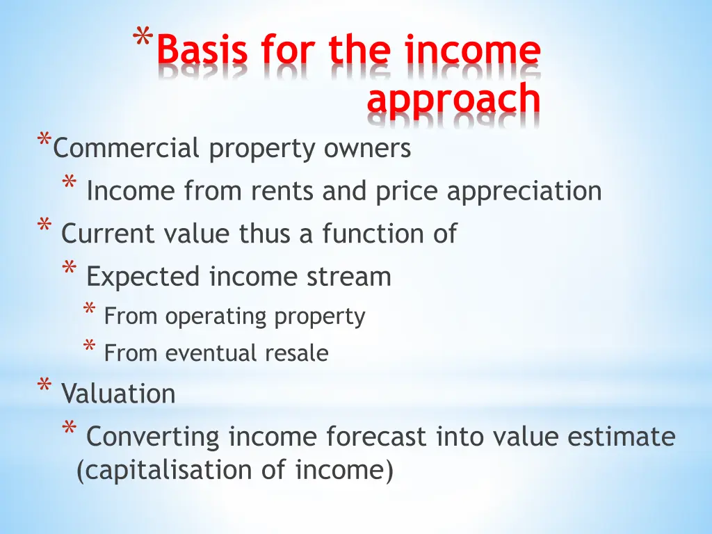 basis for the income