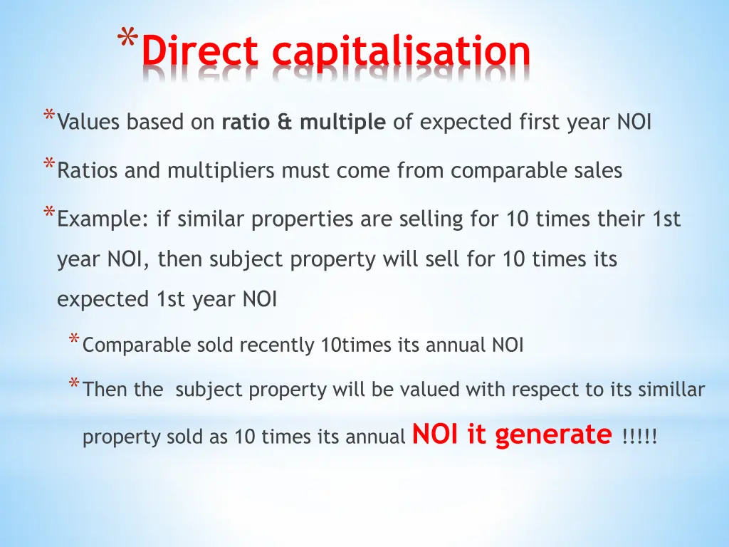 direct capitalisation