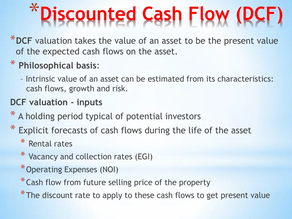 discounted cash flow dcf