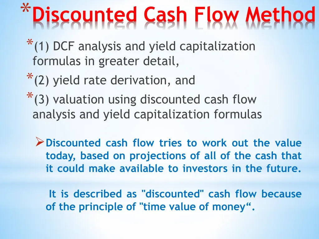 discounted cash flow method