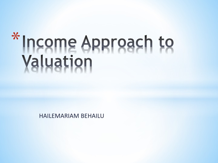 income approach to valuation