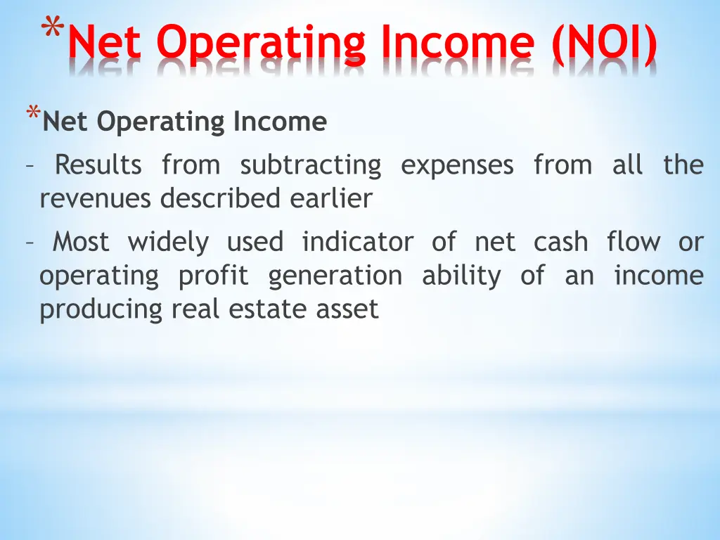 net operating income noi