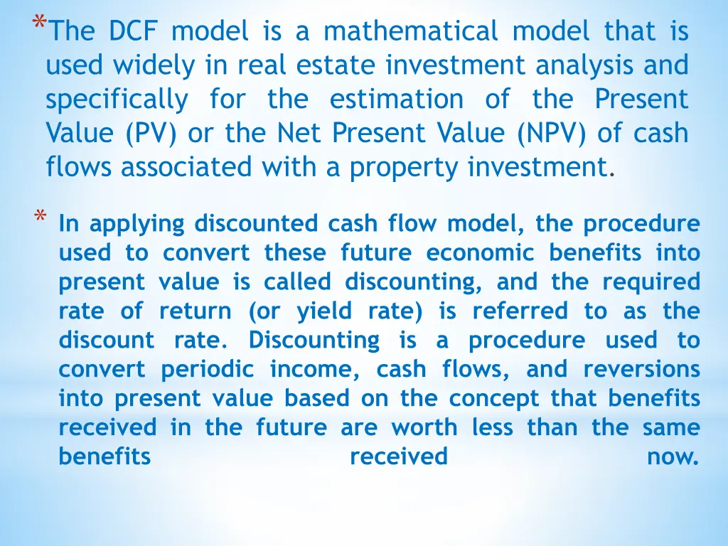 the dcf model is a mathematical model that