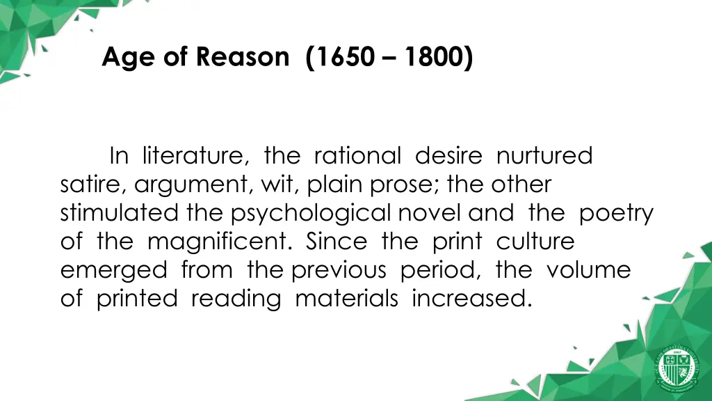 age of reason 1650 1800 1