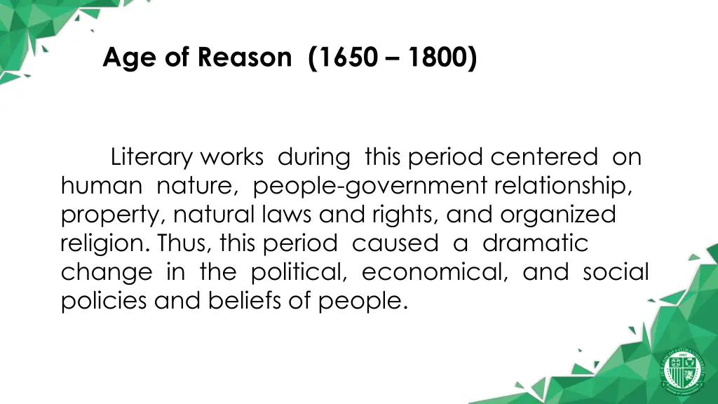 age of reason 1650 1800 2
