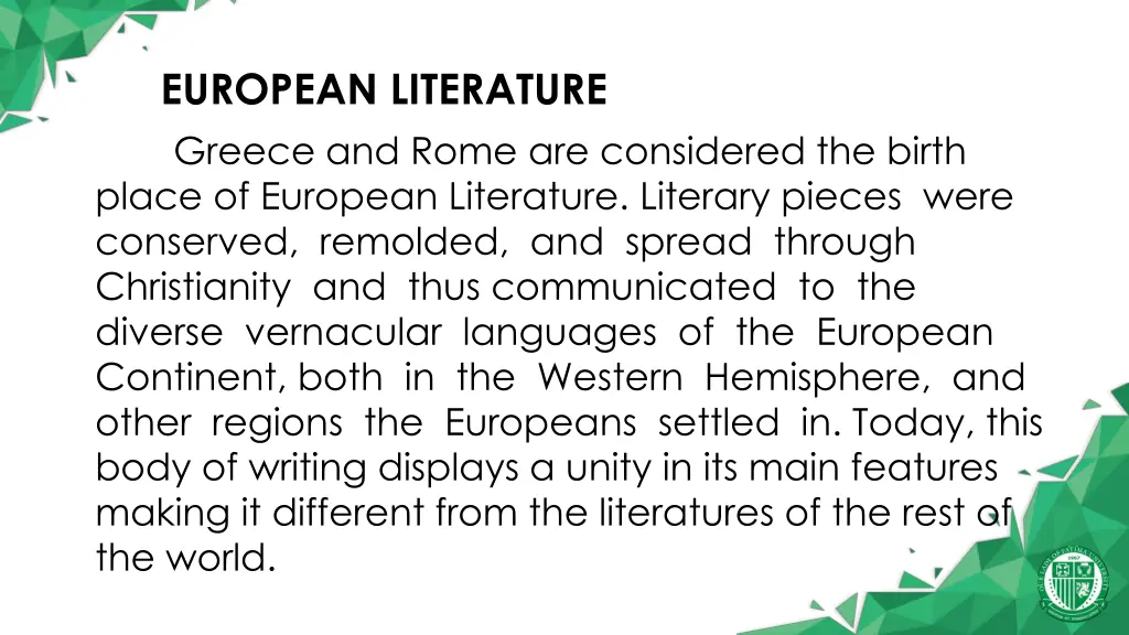 european literature