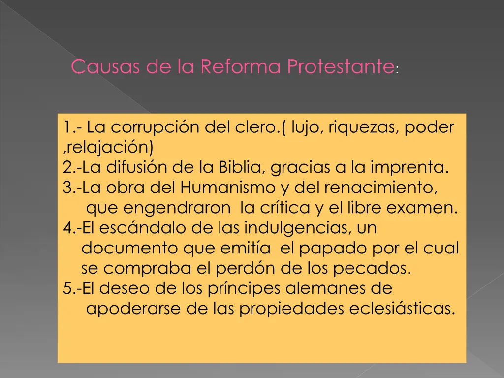 causas de la reforma protestante