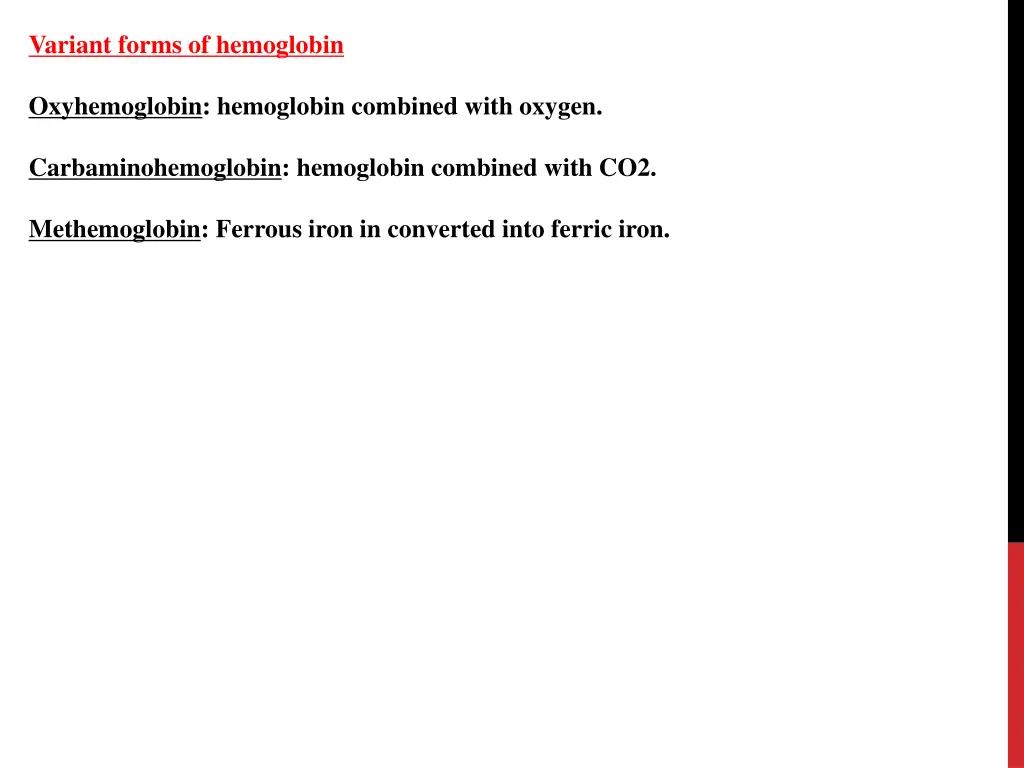 variant forms of hemoglobin