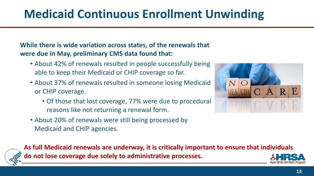 medicaid continuous enrollment unwinding