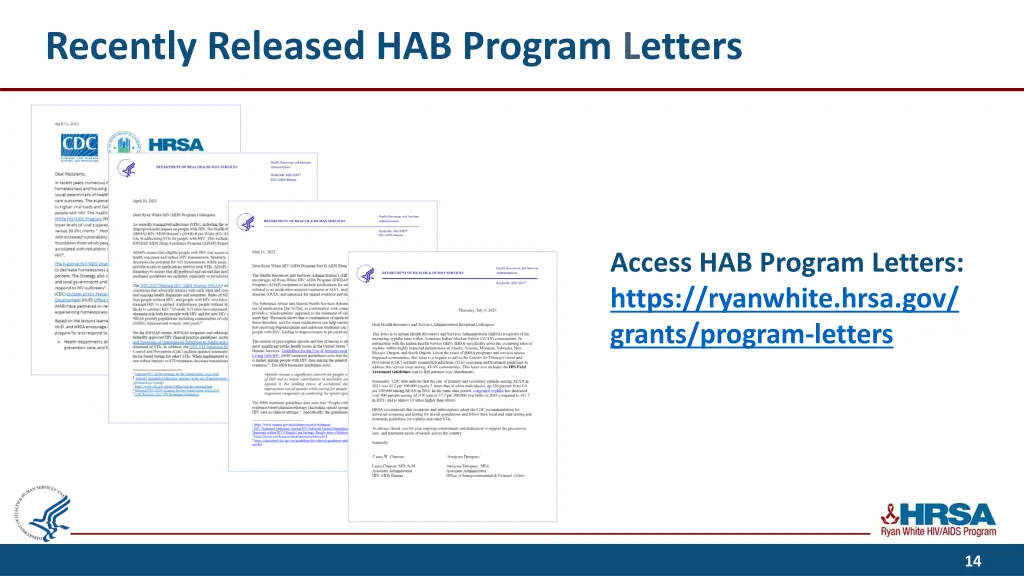 recently released hab program letters