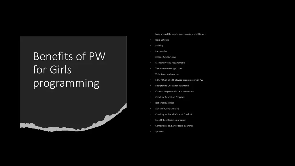 benefits of pw for girls programming