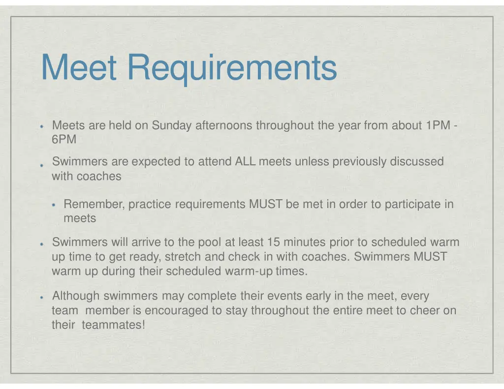 meet requirements
