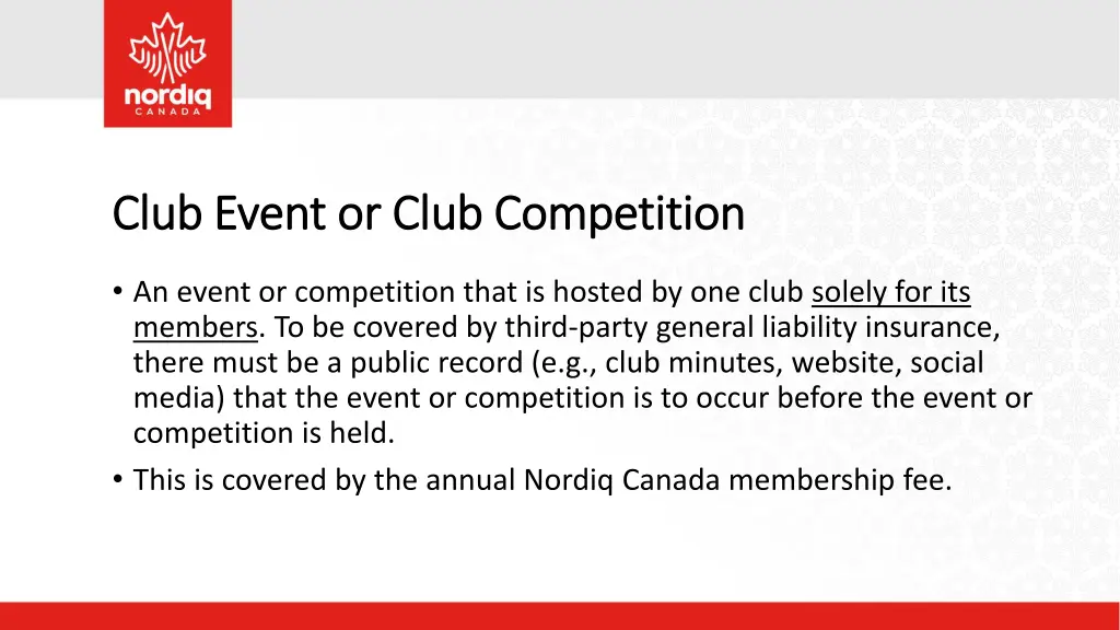club event or club competition club event or club