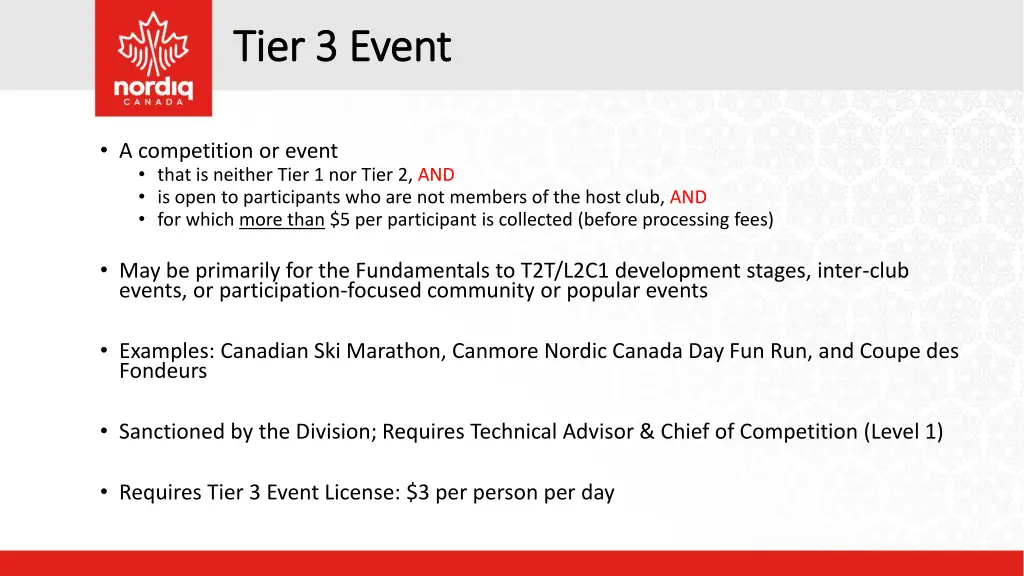 tier 3 event tier 3 event