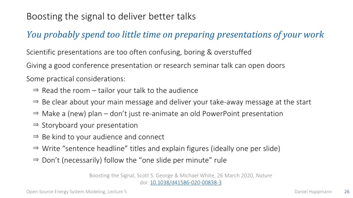 boosting the signal to deliver better talks