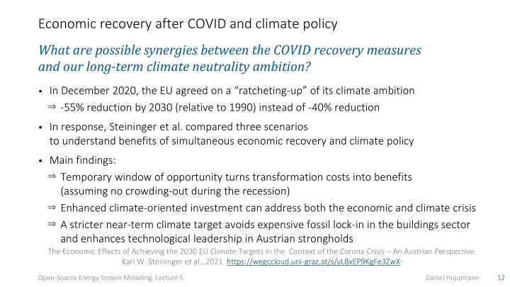economic recovery after covid and climate policy