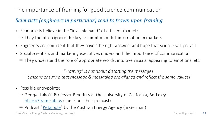 the importance of framing for good science