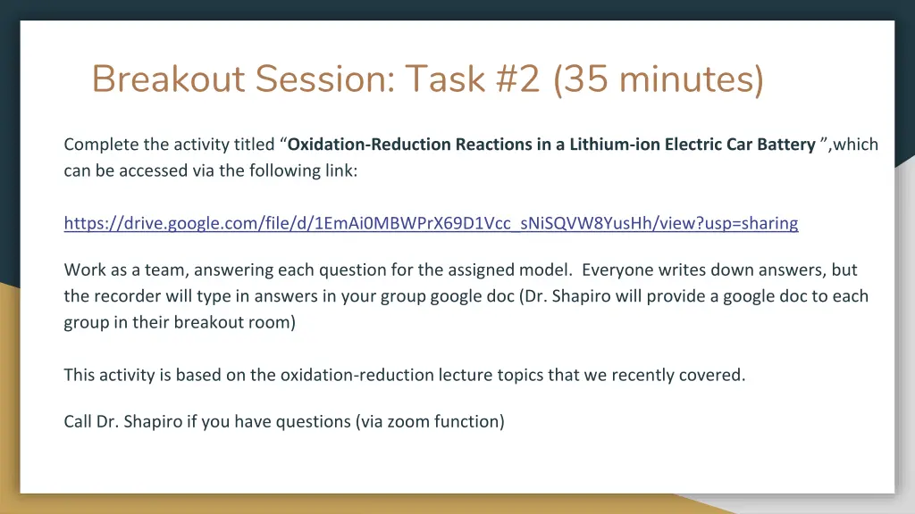 breakout session task 2 35 minutes