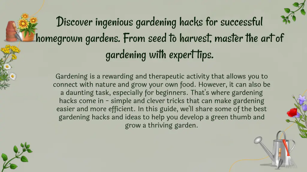 discover ingenious gardening hacks for successful