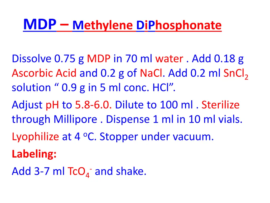 mdp methylene diphosphonate