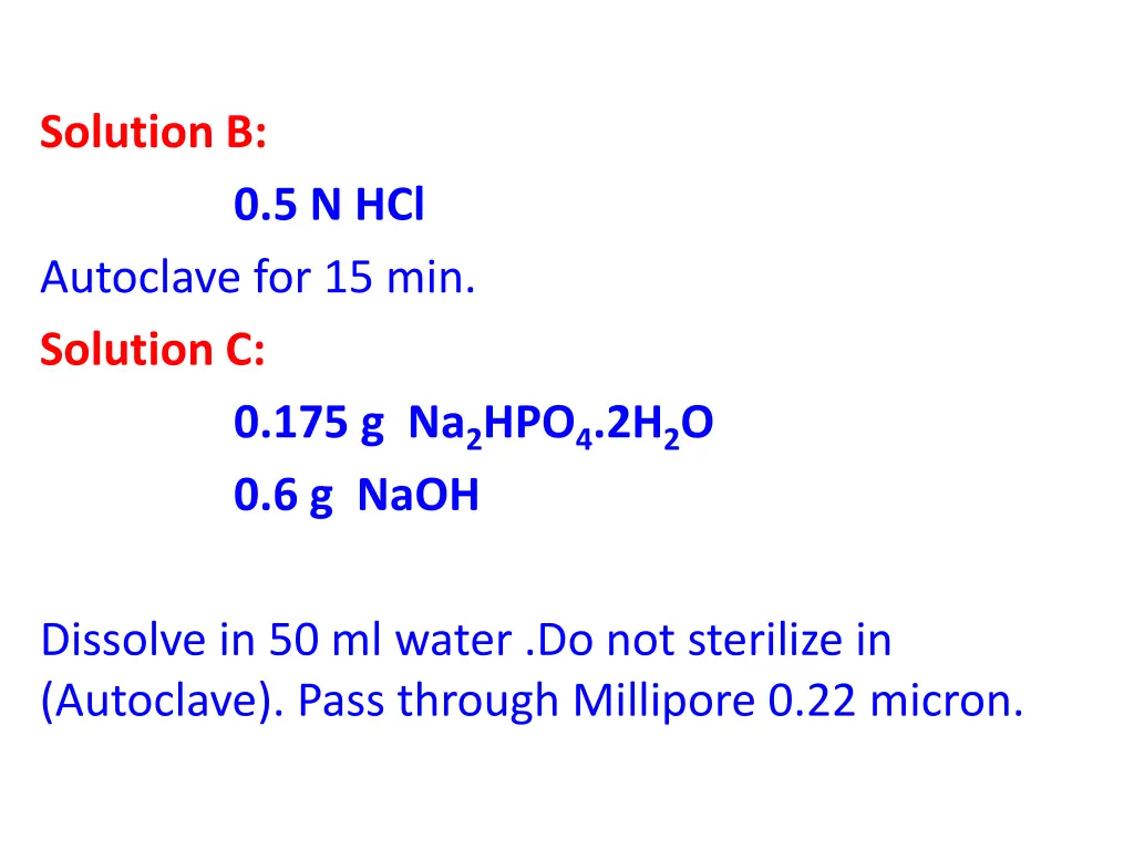 solution b 0 5 n hcl autoclave