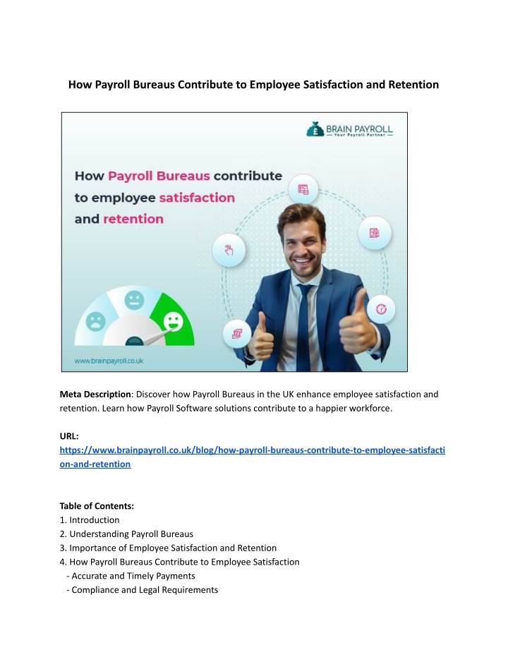 how payroll bureaus contribute to employee