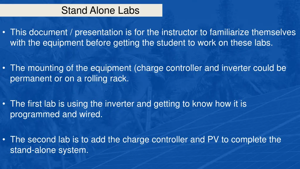 stand alone labs 1