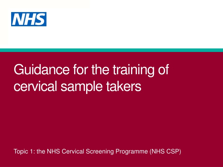 guidance for the training of cervical sample