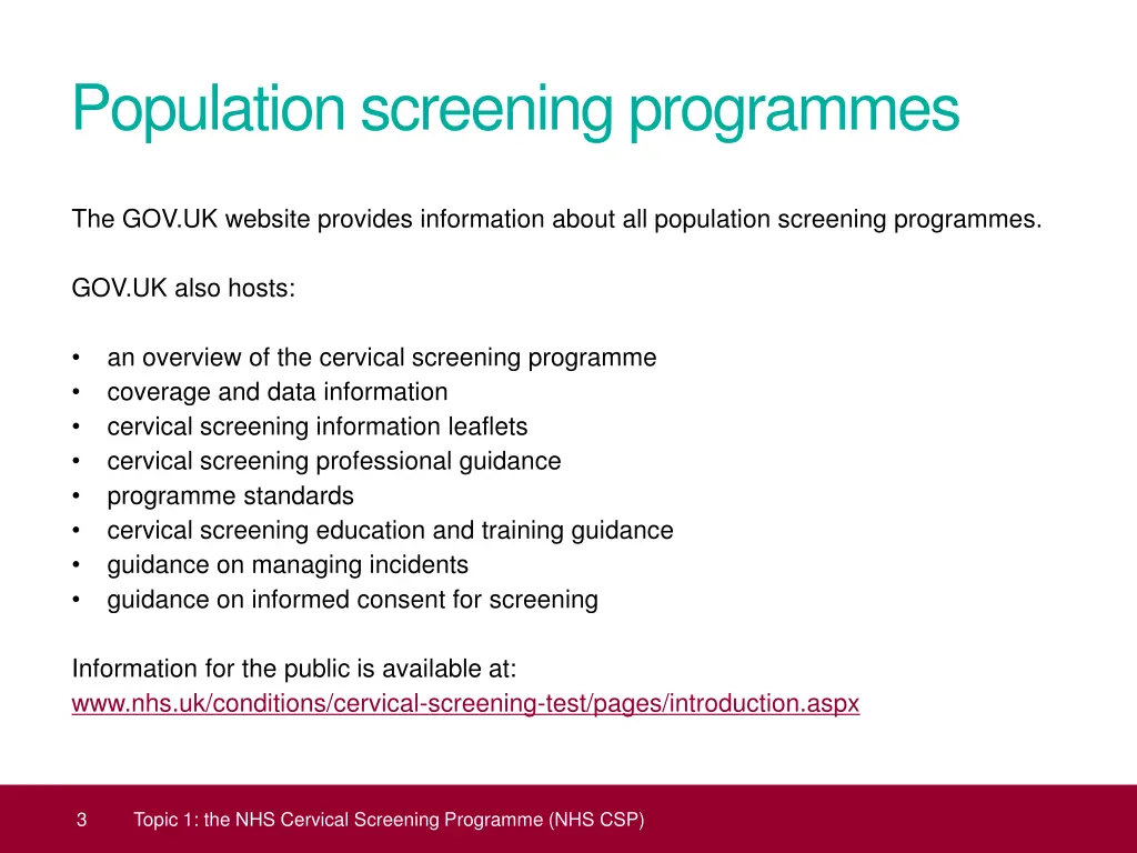 population screening programmes