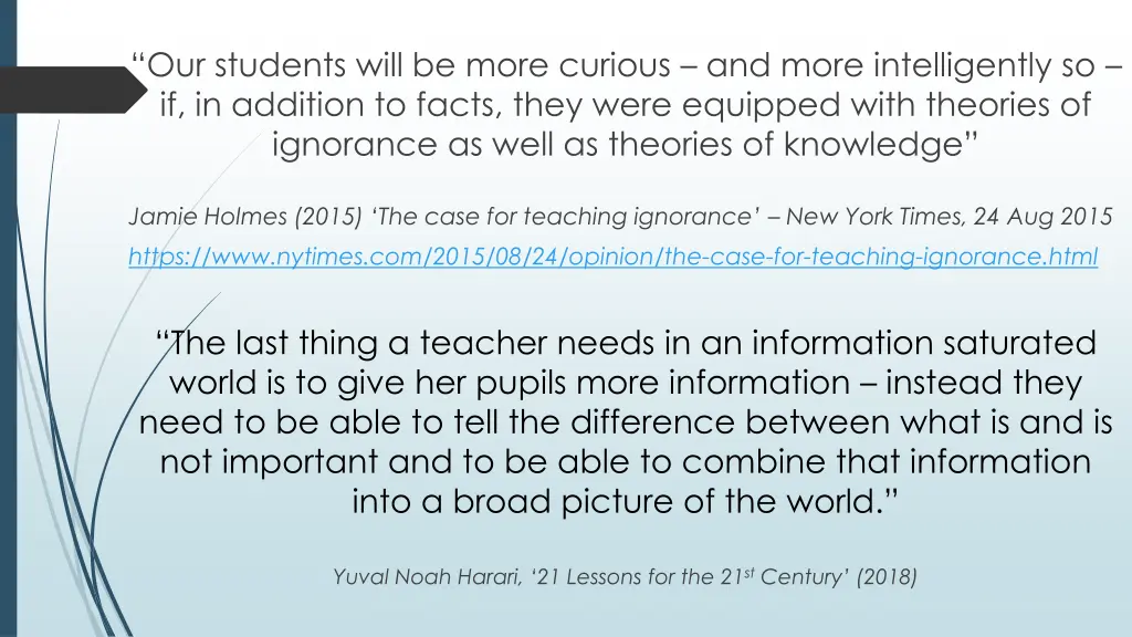 our students will be more curious and more