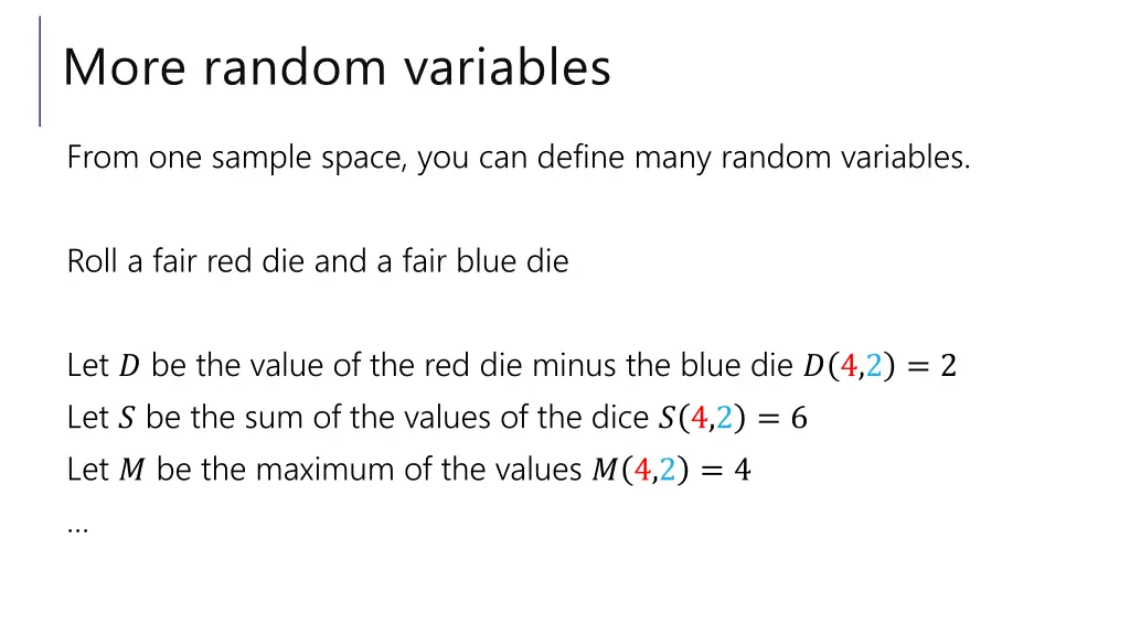 more random variables