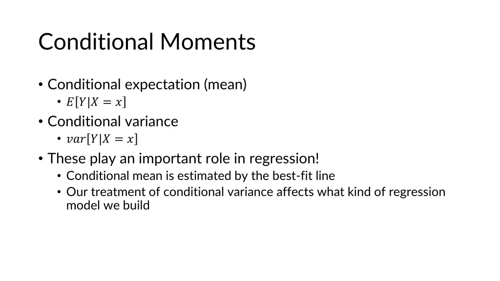 conditional moments