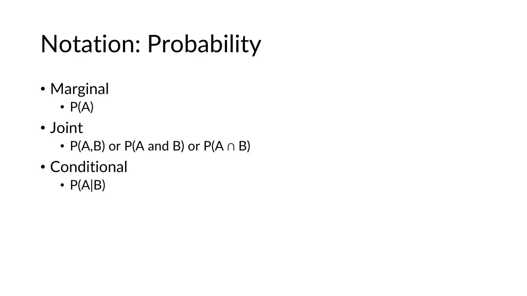 notation probability
